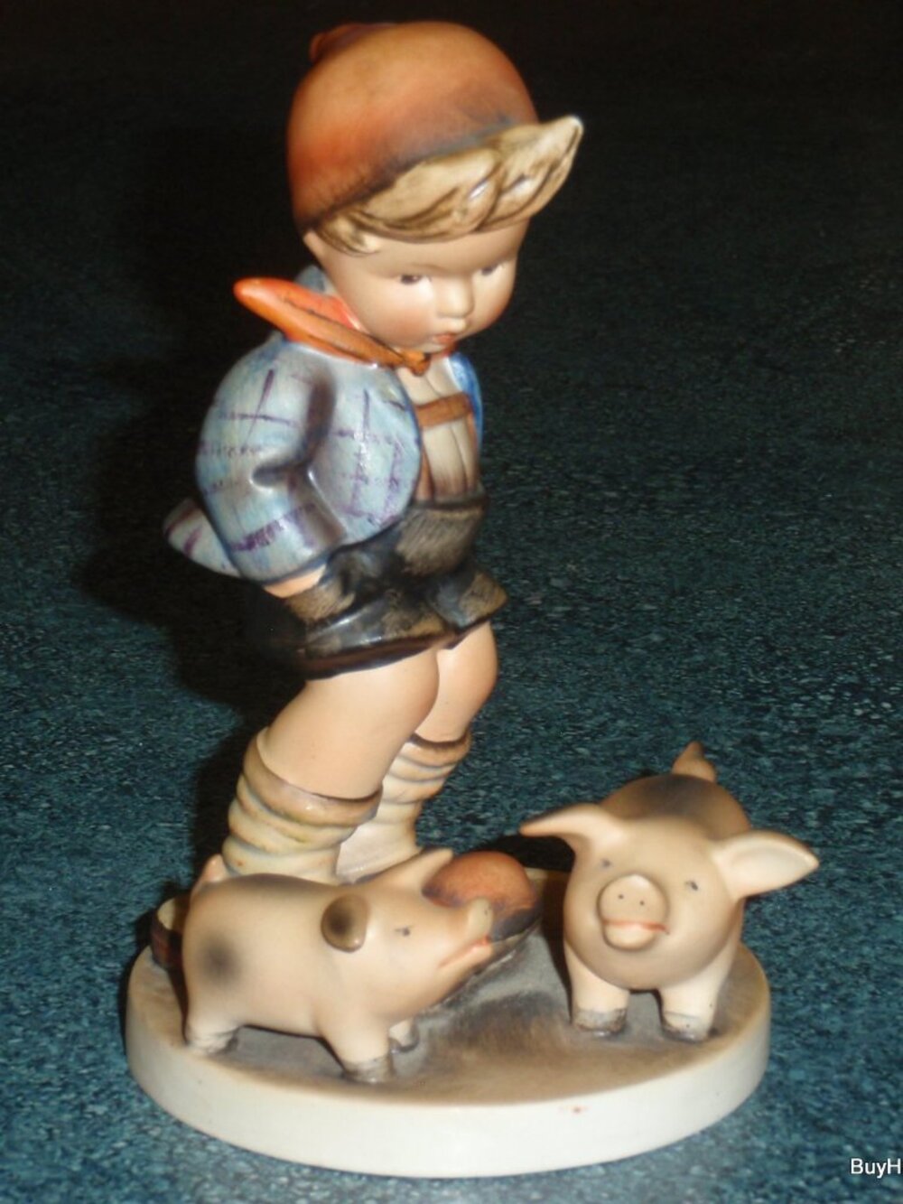1950s "Farm Boy" Goebel Hummel Figurine #66 TMK2 FULL BEE Antique Christmas Gift